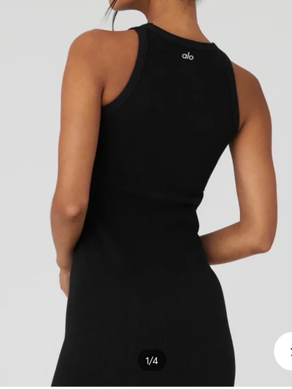 ALO Yoga Black Ribbed Tank Dress - Small